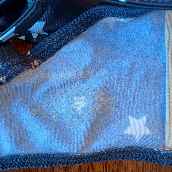 Summersalt Oasis Bikini Top- Small Scatter Stars in Deep Sea- Sz 6 - Picture 4 of 4